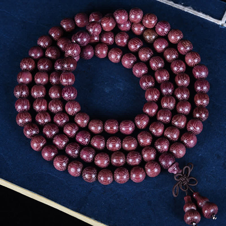 Buddha Stones Mala de 108 cuentas de calabaza Peltogyne natural - Calabaza - 8 mm - image 0