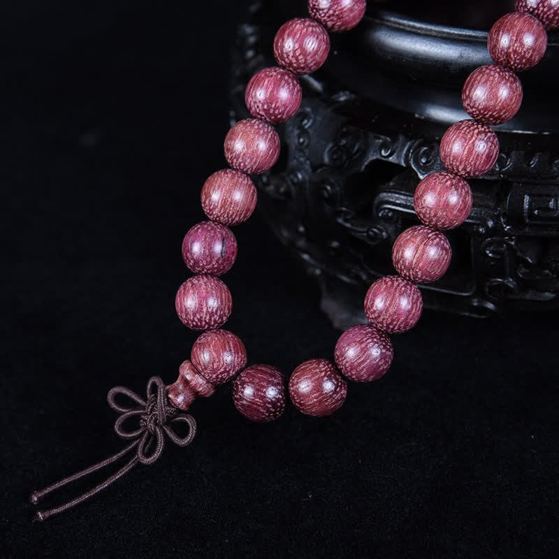 Buddha Stones Mala de 108 cuentas de calabaza Peltogyne natural - image 10