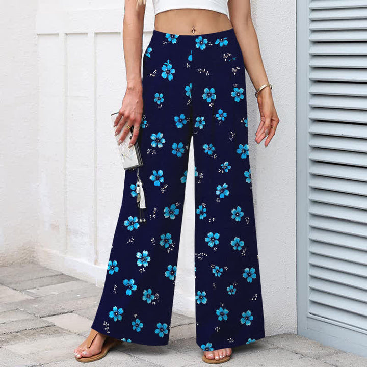 Buddha Stones Pantalones de mujer de lino y algodón con estampado floral vintage, cintura elástica, pernera ancha y bolsillos. - image 5