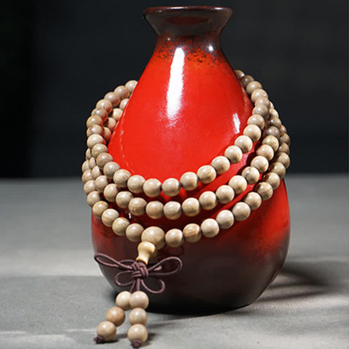 Buddha Stones Mala de 108 cuentas de madera de alcanfor natural, perseverancia - image 4