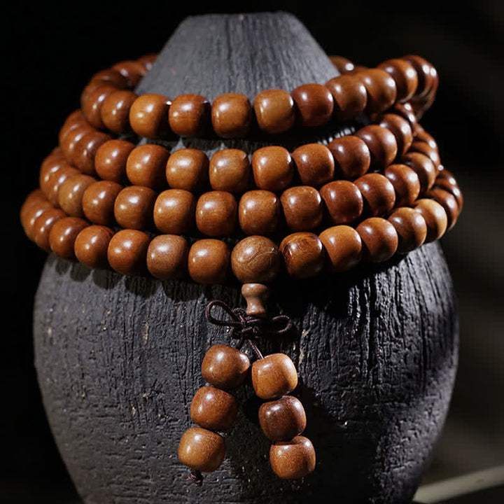 Buddha Stones Madera de azufaifa natural 108 cuentas Mala - image 2