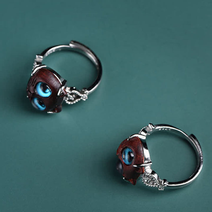 Buddha Stones Anillo ajustable de longevidad para gatos de sándalo rojo de hoja pequeña - image 7