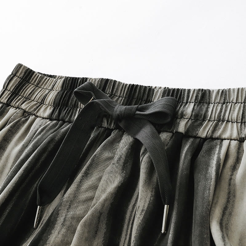 Buddha Stones Pantalones largos de verano informales elegantes con cordón ajustable y rayas verticales para mujer, de pierna recta y con bolsillos. - image 10