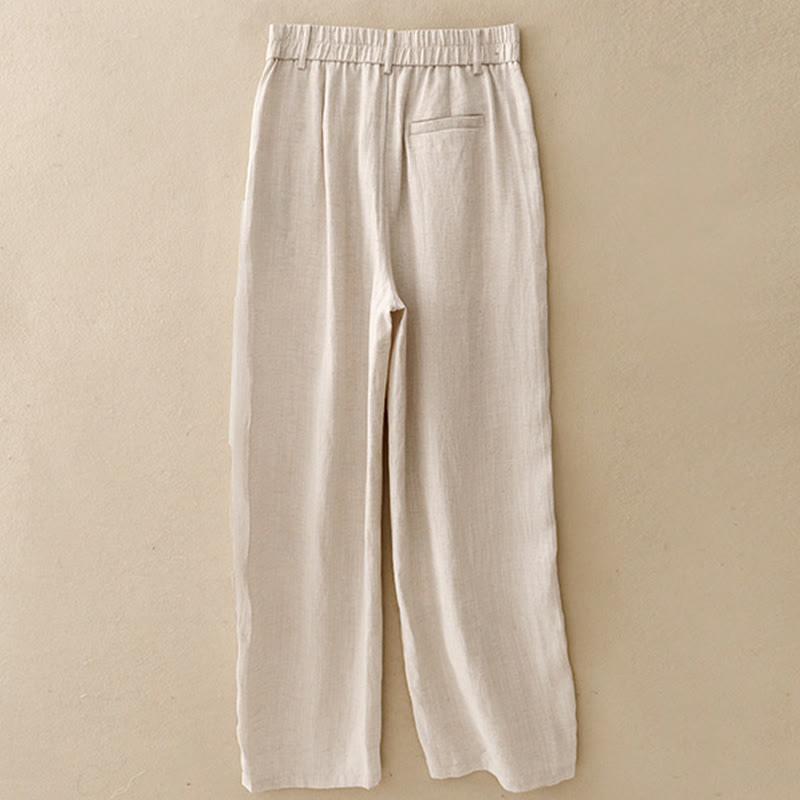 Buddha Stones Pantalones largos de mujer de corte recto con cremallera, estilo casual minimalista, ideales para primavera y verano. - image 1