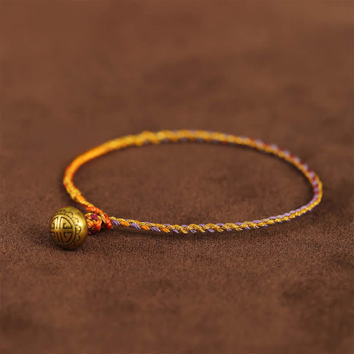 Buddha Stones Pulsera trenzada de cuerda colorida tejida a mano con equilibrio - Púrpura - 7,9 pulgadas (20 cm) - image 1