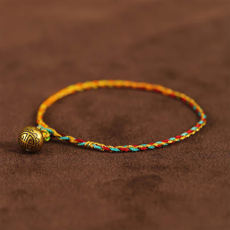 Buddha Stones Pulsera trenzada de cuerda colorida tejida a mano con equilibrio - Azul - 7,9 pulgadas (20 cm) - image 0