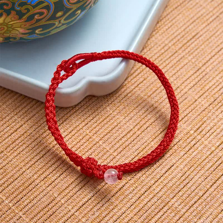 Buddha Stones Pulsera de equilibrio de aventurina verde con hilo rojo - image 9