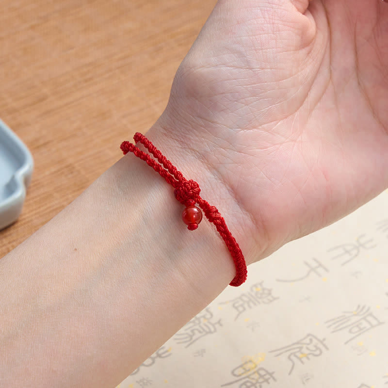 Buddha Stones Pulsera de equilibrio de aventurina verde con hilo rojo - image 23