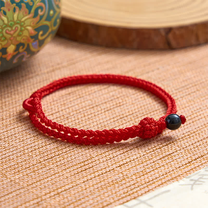 Buddha Stones Pulsera de equilibrio de aventurina verde con hilo rojo - image 28