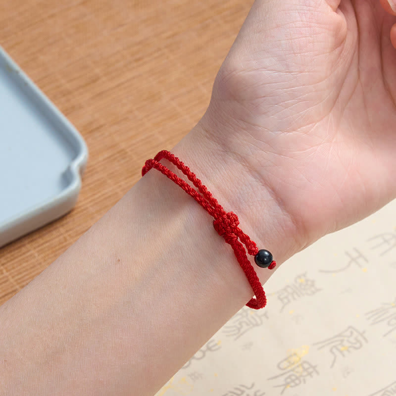 Buddha Stones Pulsera de equilibrio de aventurina verde con hilo rojo - image 31