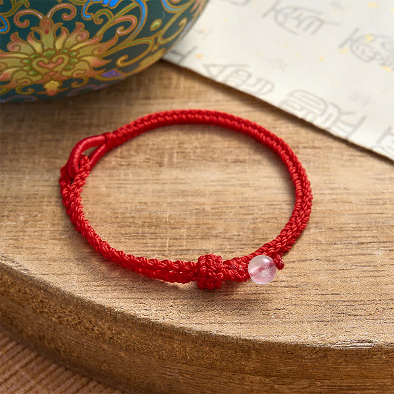 Buddha Stones Pulsera de equilibrio de aventurina verde con hilo rojo - Cuarzo rosa - Cuerda roja - image 8