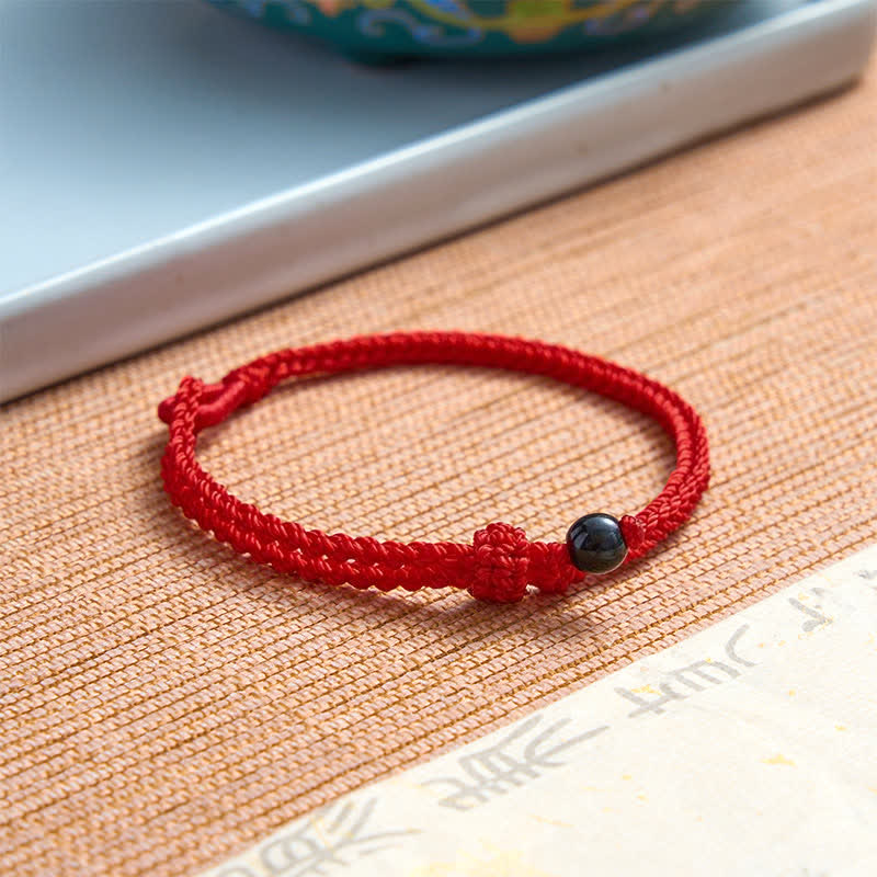 Buddha Stones Pulsera de equilibrio de aventurina verde con hilo rojo - image 29