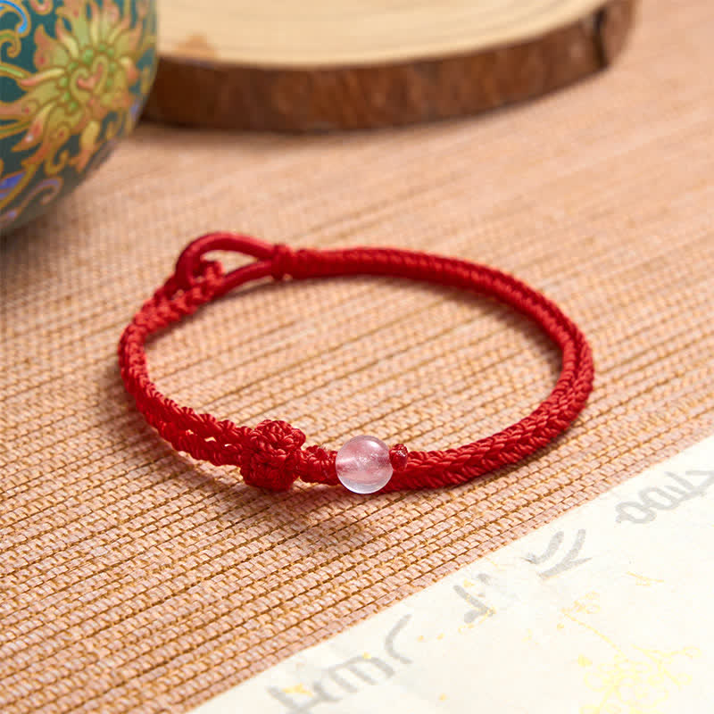 Buddha Stones Pulsera de equilibrio de aventurina verde con hilo rojo - image 12