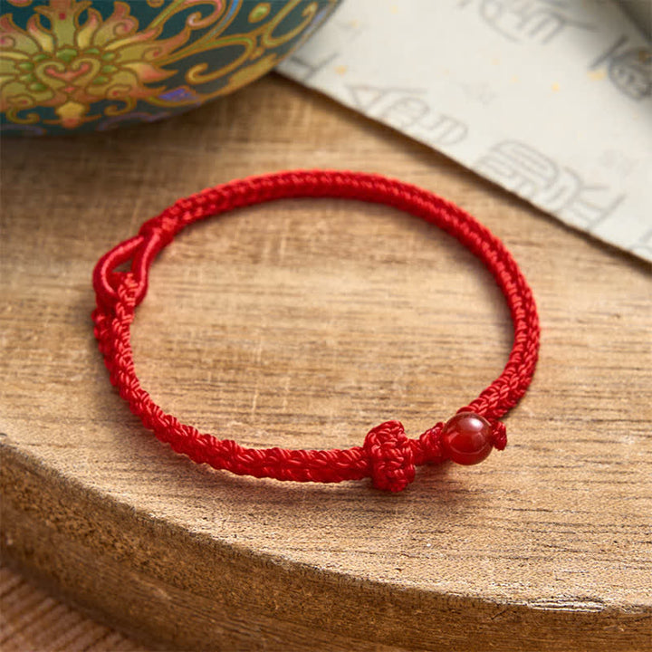 Buddha Stones Pulsera de equilibrio de aventurina verde con hilo rojo - Ágata roja - Cuerda roja - 19–20 cm - image 17