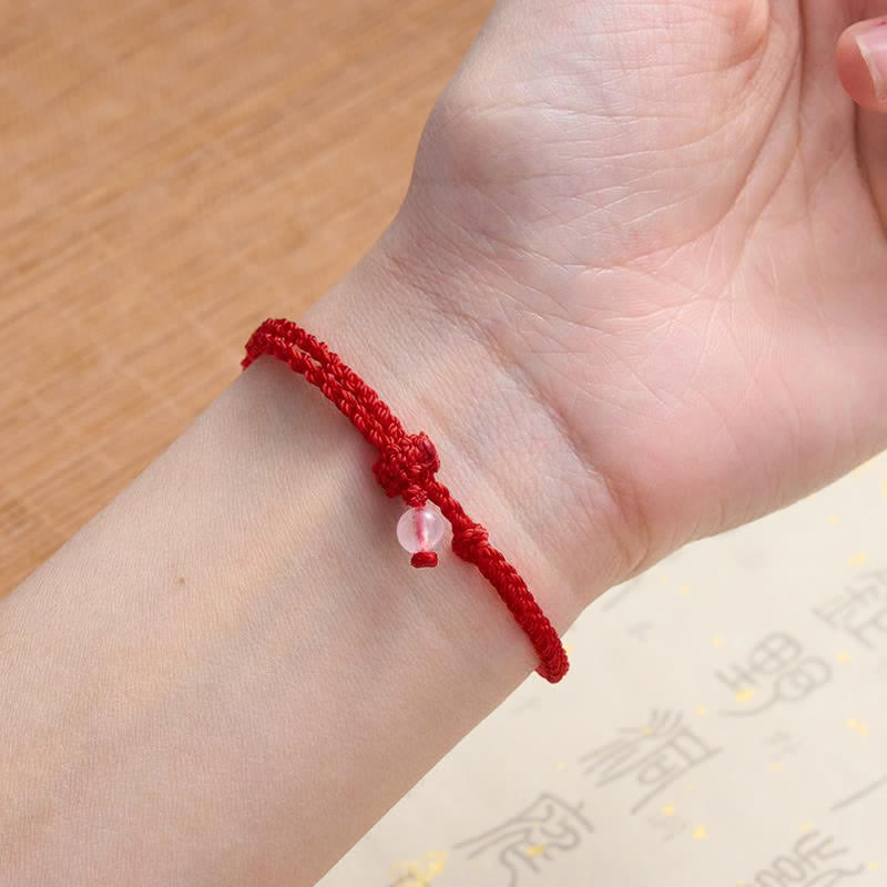 Buddha Stones Pulsera de equilibrio de aventurina verde con hilo rojo - image 14