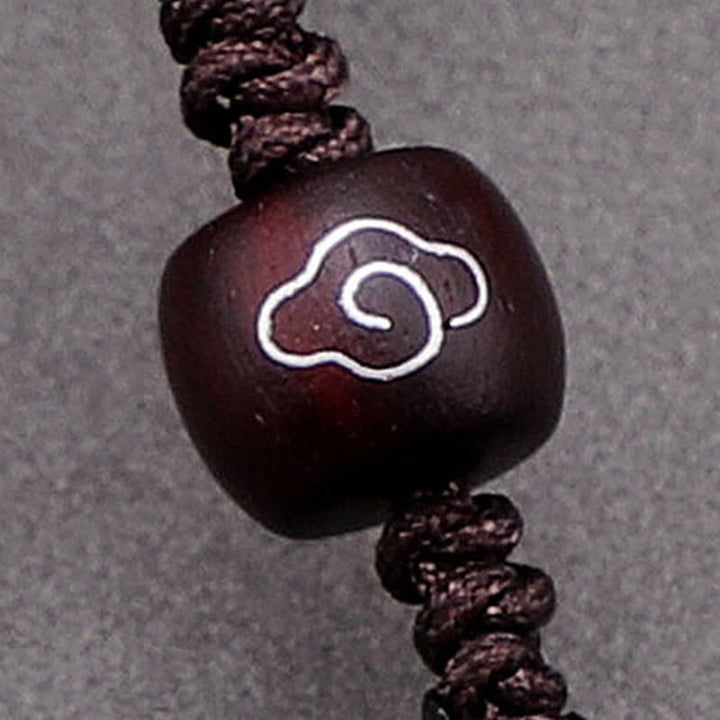 Buddha Stones Collar con colgante de cuerda de nudo infinito de sándalo rojo - image 12