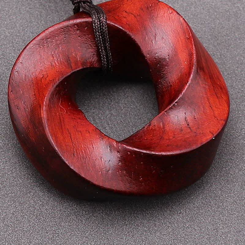 Buddha Stones Collar con colgante de cuerda de nudo infinito de sándalo rojo - image 11