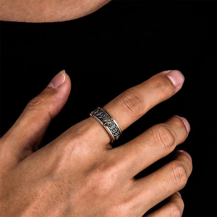 Anillo de protección Jambhala tibetano con Buddha Stones, chapado en cobre y plata amarilla. - image 7