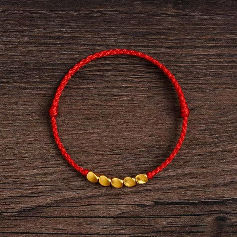 Buddha Stones Pulsera ajustable trenzada con cuentas retorcidas tejida a mano en hilo rojo - image 1