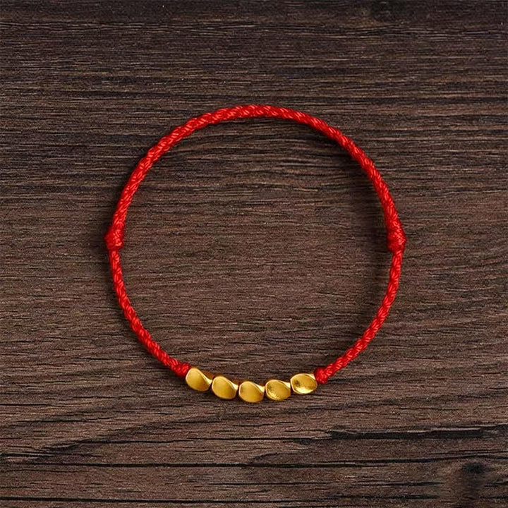 Buddha Stones Pulsera ajustable trenzada con cuentas retorcidas tejida a mano en hilo rojo - image 1