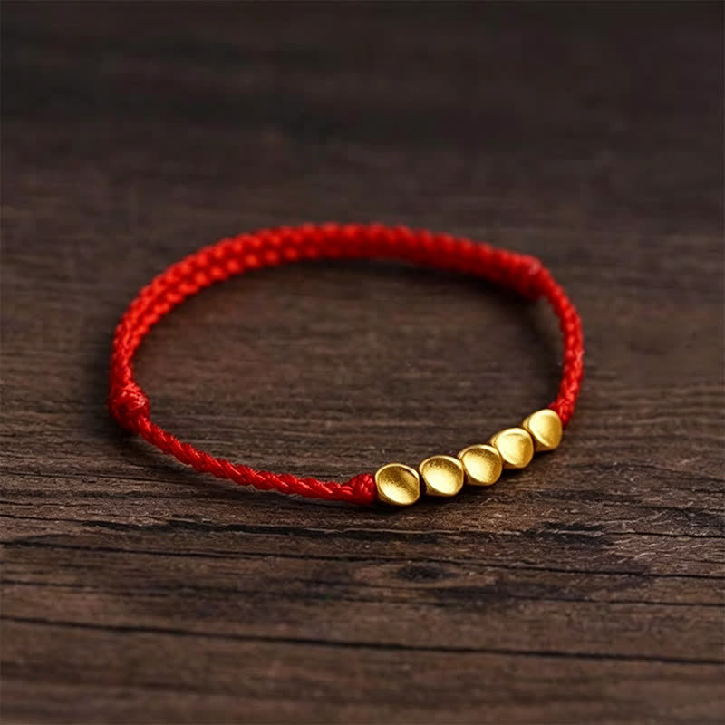 Buddha Stones Pulsera ajustable trenzada con cuentas retorcidas tejida a mano en hilo rojo - image 2