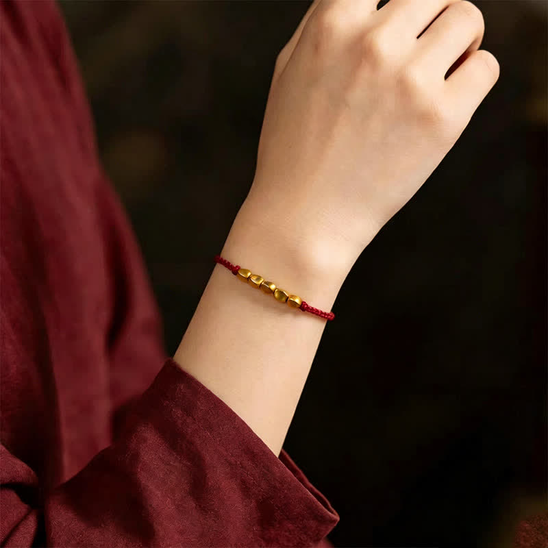 Buddha Stones Pulsera ajustable trenzada con cuentas retorcidas tejida a mano en hilo rojo - image 4
