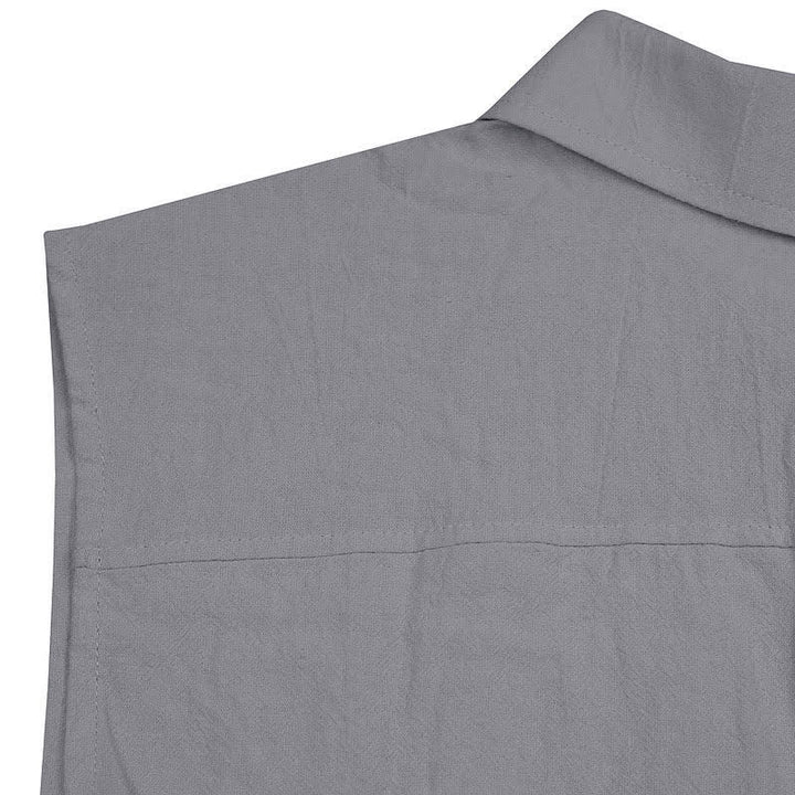 Buddha Stones Camisas sin mangas lisas de manga larga para hombre, estilo casual de verano y minimalistas. - image 26