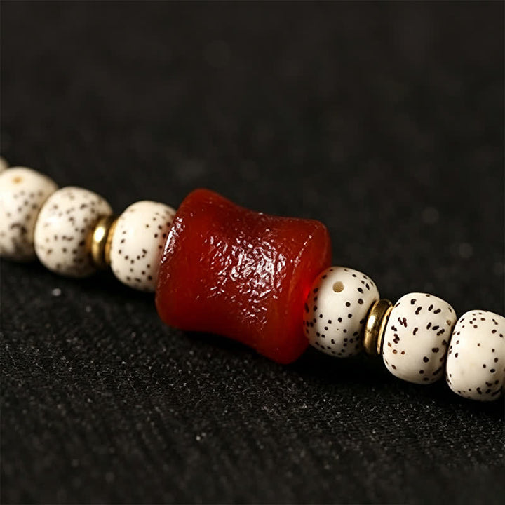 Buddha Stones Mala tibetana de 108 cuentas tejida a mano con semillas de Bodhi y estrella de la luna, símbolo de sabiduría. - image 10