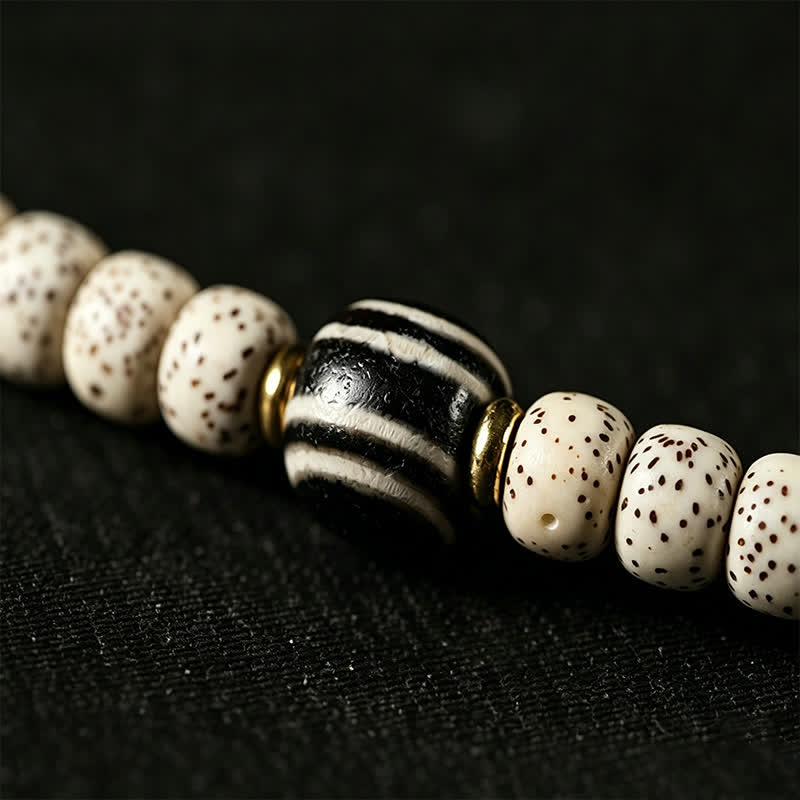 Buddha Stones Mala tibetana de 108 cuentas tejida a mano con semillas de Bodhi y estrella de la luna, símbolo de sabiduría. - image 12