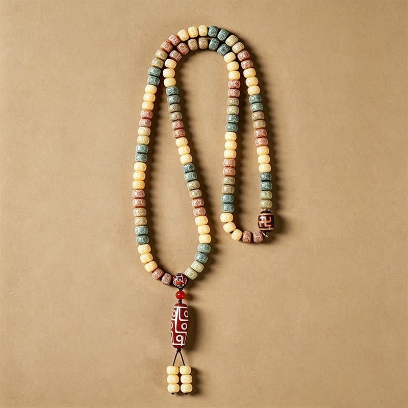 Buddha Stones Mala vintage de 108 cuentas tejidas a mano con semillas de Bodhi - image 7