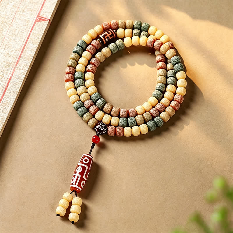 Buddha Stones Mala vintage de 108 cuentas tejidas a mano con semillas de Bodhi - Semilla de Bodhi (Despertando la Sabiduría ♥) - image 0
