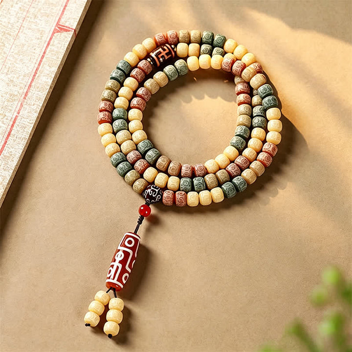 Buddha Stones Mala vintage de 108 cuentas tejidas a mano con semillas de Bodhi - Semilla de Bodhi (Despertando la Sabiduría ♥) - image 0