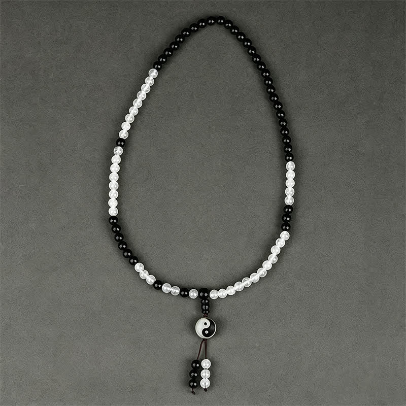 Buddha Stones Pulsera de cuentas de protección Bagua de obsidiana negra - image 2