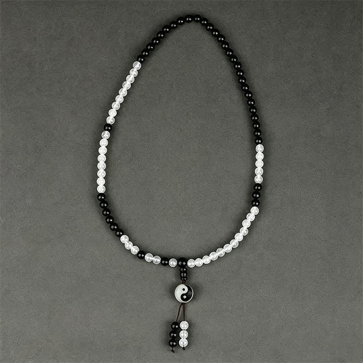 Buddha Stones Pulsera de cuentas de protección Bagua de obsidiana negra - image 2