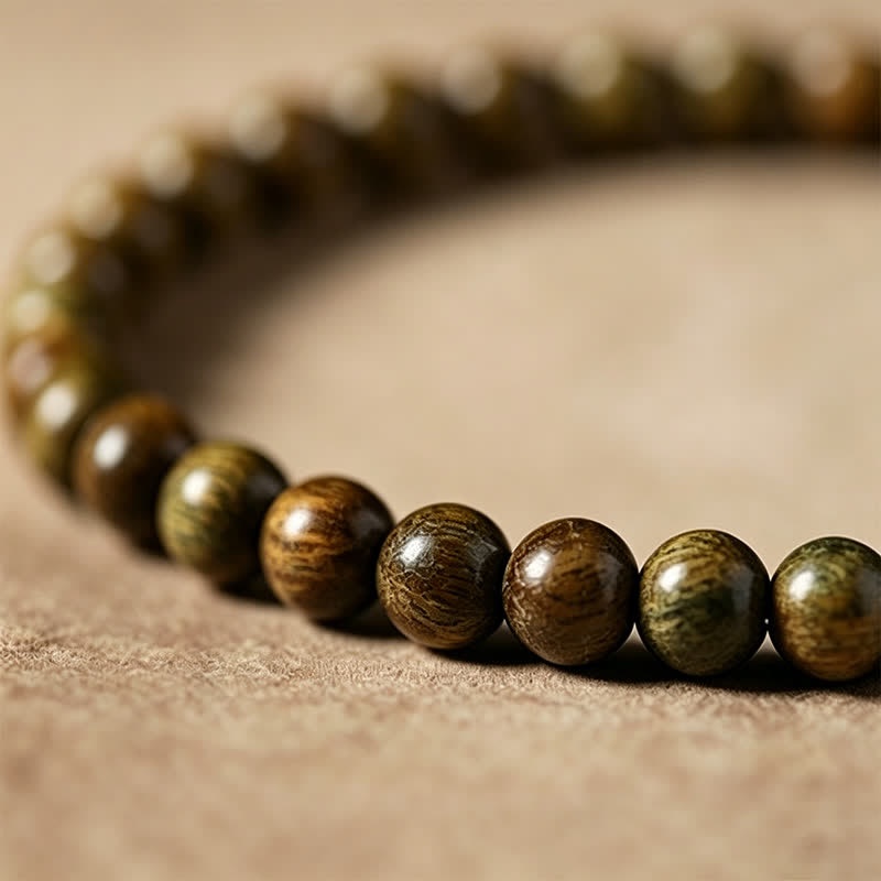 Buddha Stones Colgante de gato tejido a mano de sándalo verde Serenity Mala de estilo retro étnico - image 12