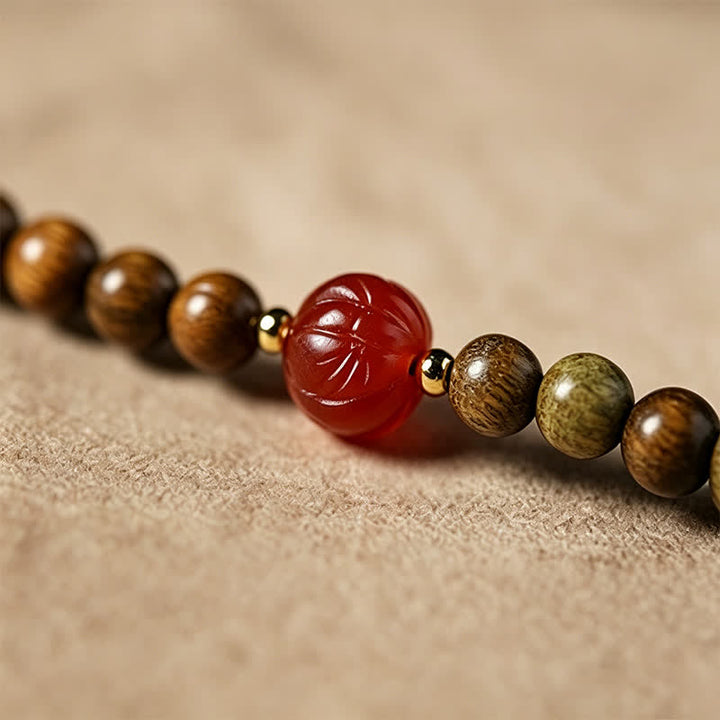 Buddha Stones Colgante de gato tejido a mano de sándalo verde Serenity Mala de estilo retro étnico - image 15