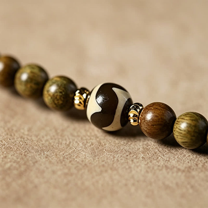 Buddha Stones Colgante de gato tejido a mano de sándalo verde Serenity Mala de estilo retro étnico - image 13