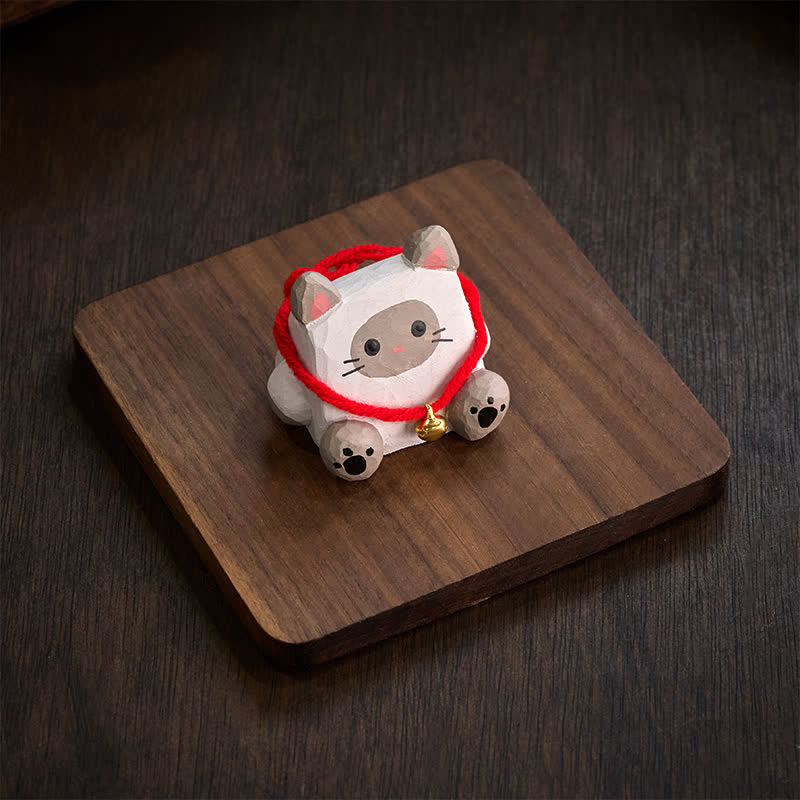 Buddha Stones Decoración de escritorio tallada a mano en madera de tilo con forma de animalito. - image 2