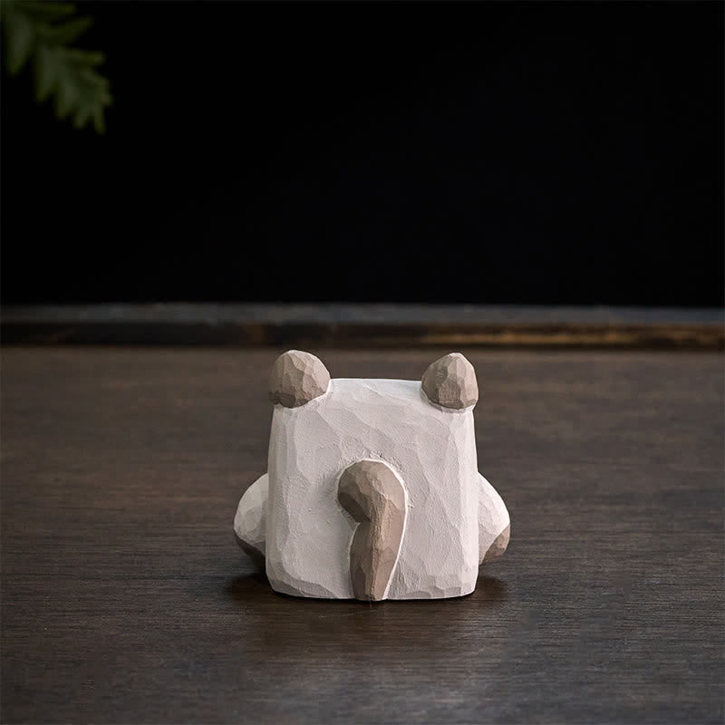 Buddha Stones Decoración de escritorio tallada a mano en madera de tilo con forma de animalito. - image 7