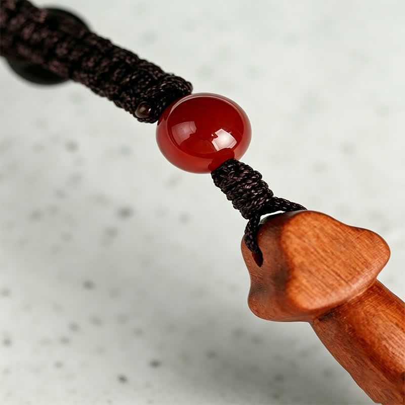 Buddha Stones Llaveros con espadas grabadas con el símbolo del equilibrio Yin Yang en madera de azufaifo. - image 12