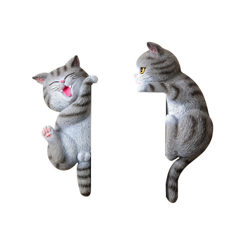 Buddha Stones Tapa de interruptor de resina pintada con forma de gato, decoración de animales adorables - image 10