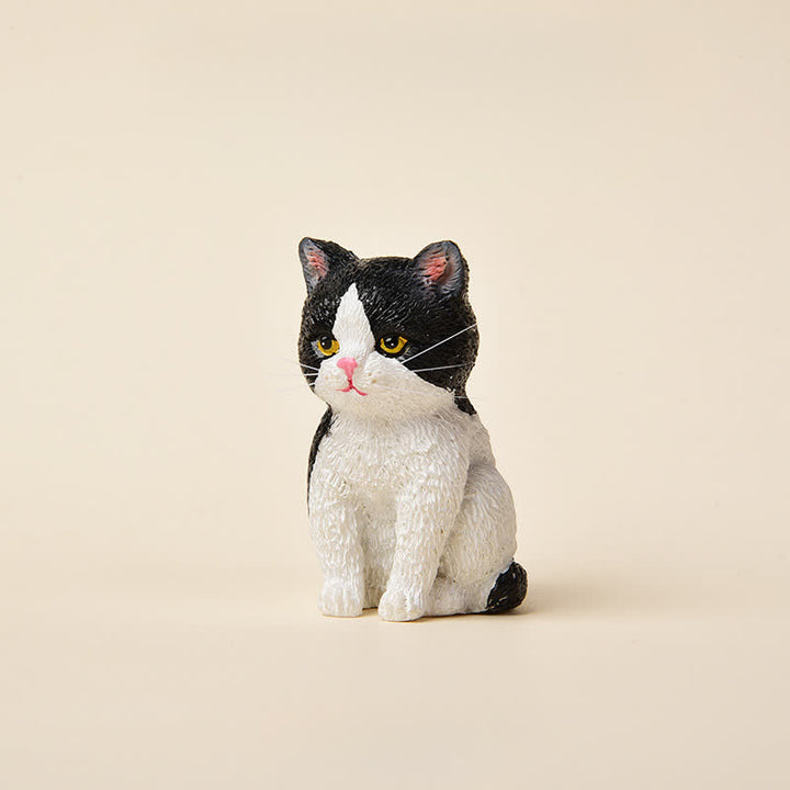 Buddha Stones Familia de gatitos melancólicos pintados en resina, mini gatos, decoración de animales adorables - Gato esmoquin - image 13