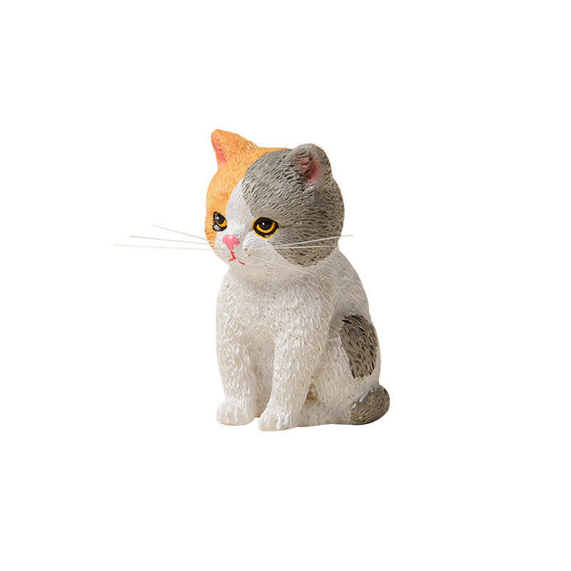 Buddha Stones Familia de gatitos melancólicos pintados en resina, mini gatos, decoración de animales adorables - image 10
