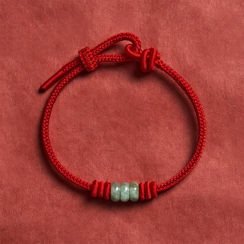 Buddha Stones Pulsera trenzada de nudo corredizo con hilo rojo de jade hecha a mano para protección - image 10