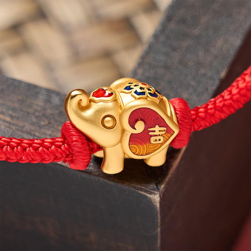 Buddha Stones Pulsera ajustable trenzada de protección con forma de corazón y elefante, hecha a mano con hilo rojo. - image 12