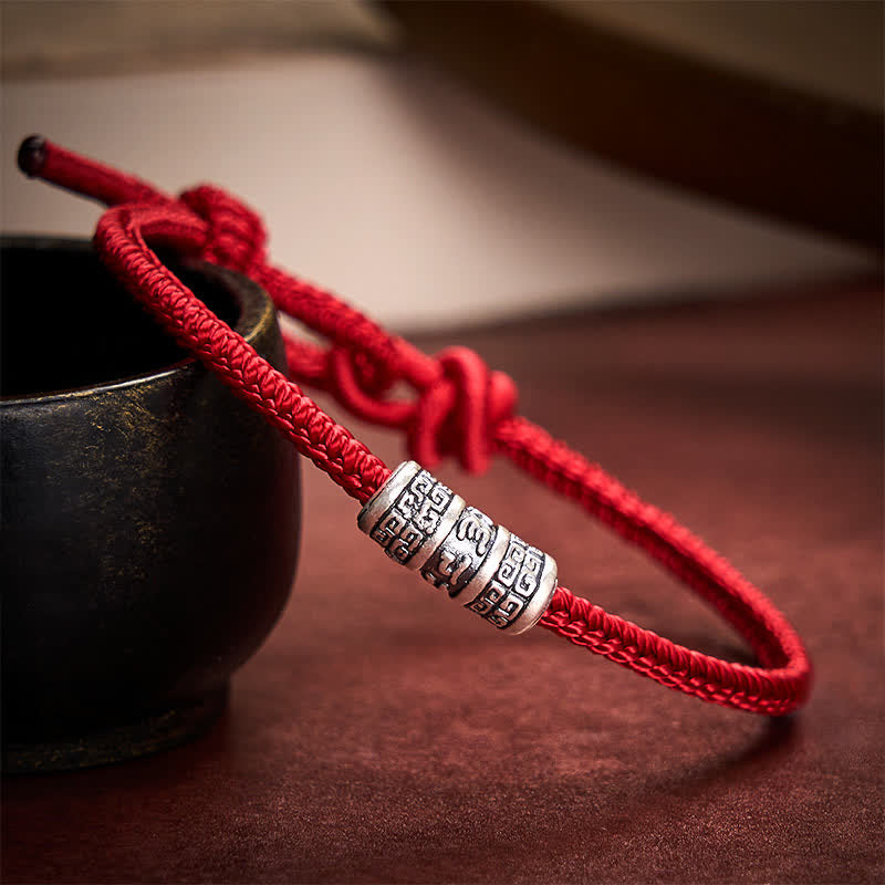 Buddha Stones Pulsera de protección Om Mani Padme Hum hecha a mano con hilo rojo trenzado - image 8