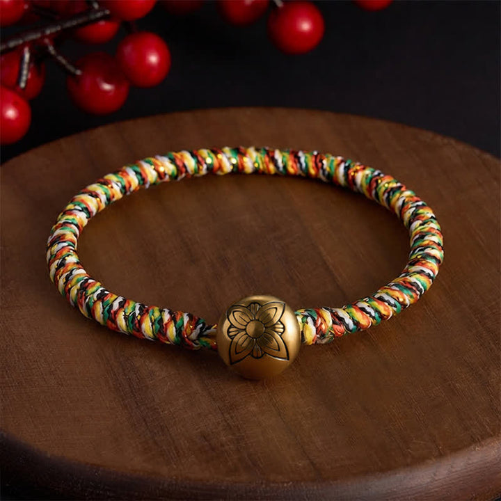 Buddha Stones Pulsera trenzada de equilibrio con hilo colorido tejido a mano - Lila - 7,5 pulgadas (19 cm) - image 13