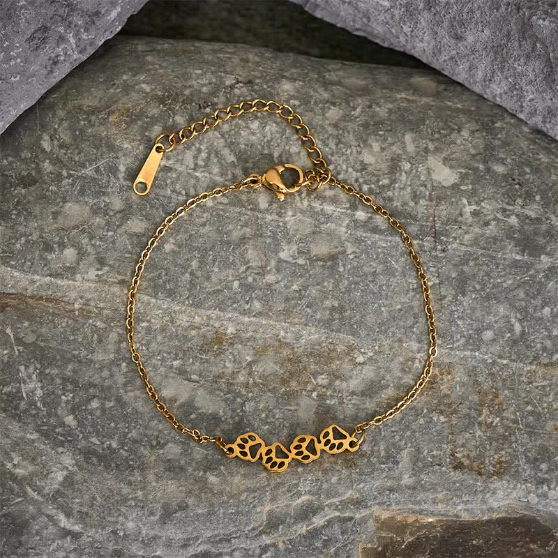 Buddha Stones Pulsera de equilibrio de acero de titanio con cuatro huellas de gato - image 1