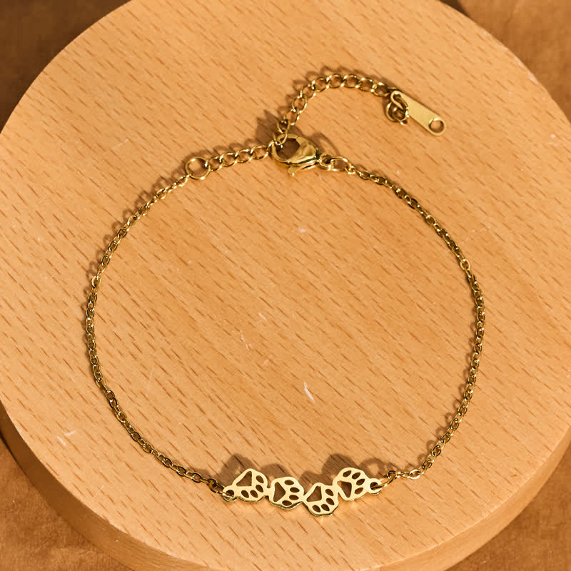 Buddha Stones Pulsera de equilibrio de acero de titanio con cuatro huellas de gato - image 8