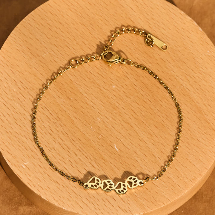 Buddha Stones Pulsera de equilibrio de acero de titanio con cuatro huellas de gato - image 8